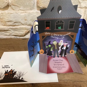 Cartão Pop-up de Halloween da Casa Assombrada