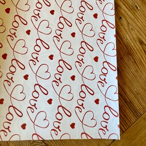 Love themed wrapping paper - set of 10 sheets