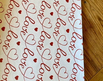 Me encanta el papel de regalo temático - juego de 10 hojas