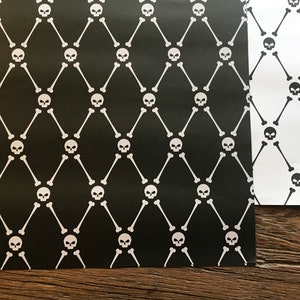 2-Sided Skulls and Crossbones Wrapping Paper - set of 10 sheets