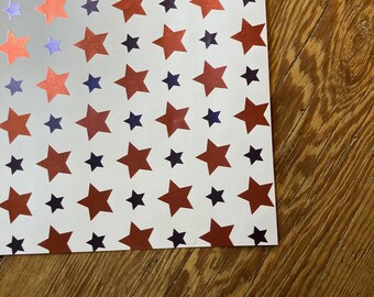 Shimmering Stars  — Colorful Foil Gift Wrap - set of 10 sheets