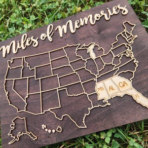 Personalized Family Travel Map Gift, USA Adventures Tracker, Puzzle Map