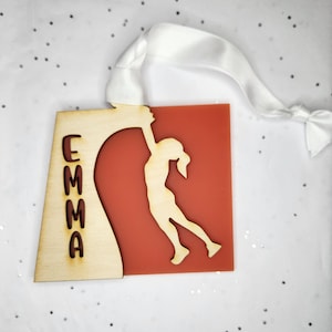 Ninja Warrior Cliff Hanger Two Layer Ornament (personalized) Boy or Girl