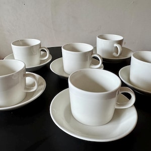 Kaj Franck Arabia Teema white coffee cups and sauces set of 6
