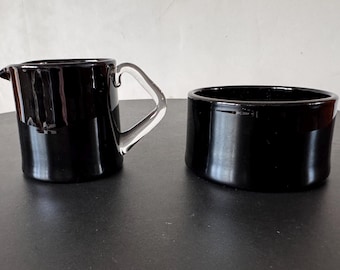 Nanny Still "Rosso" sugar bowl and creamer by Riihimäen lasi Finland