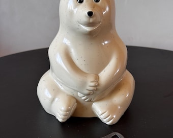 Merita piggy bank "Jääkarhu" "Polar bear" with key  made in MK Finland