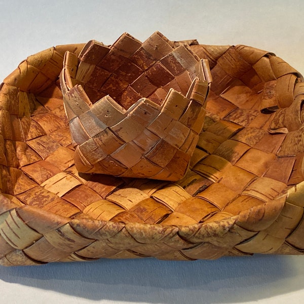 Birch Bark Basket Etsy
