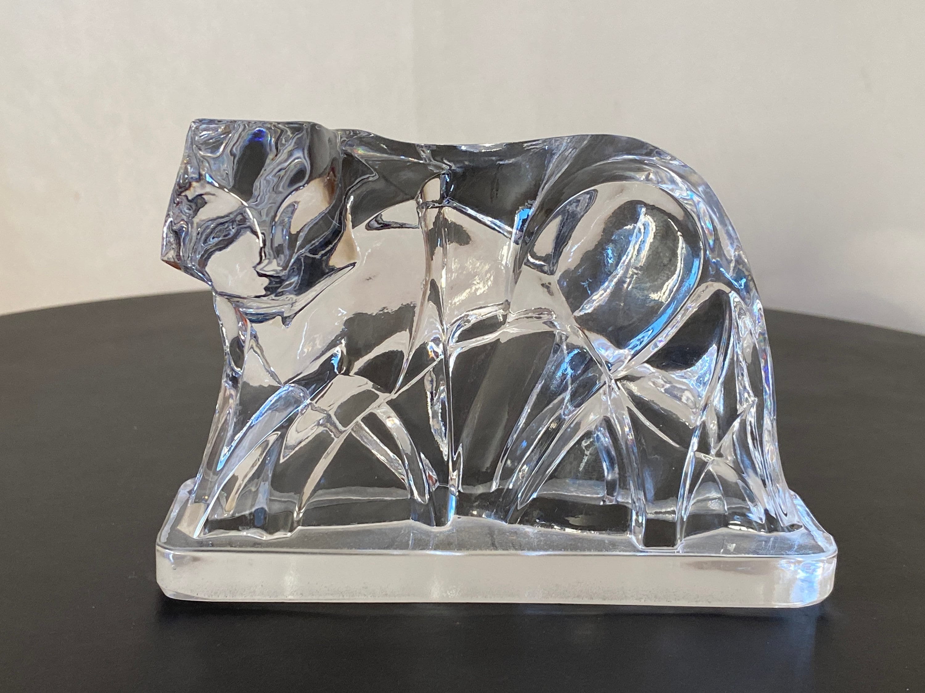 George Chevalier for Baccarat Art Deco Sculpture Cristal Tiger