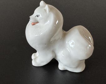 Vintage Samoyed dog figurine by Lomonosov Soviet Union USSR