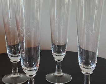 Vintage champagne glasses set of 4 made in Finland