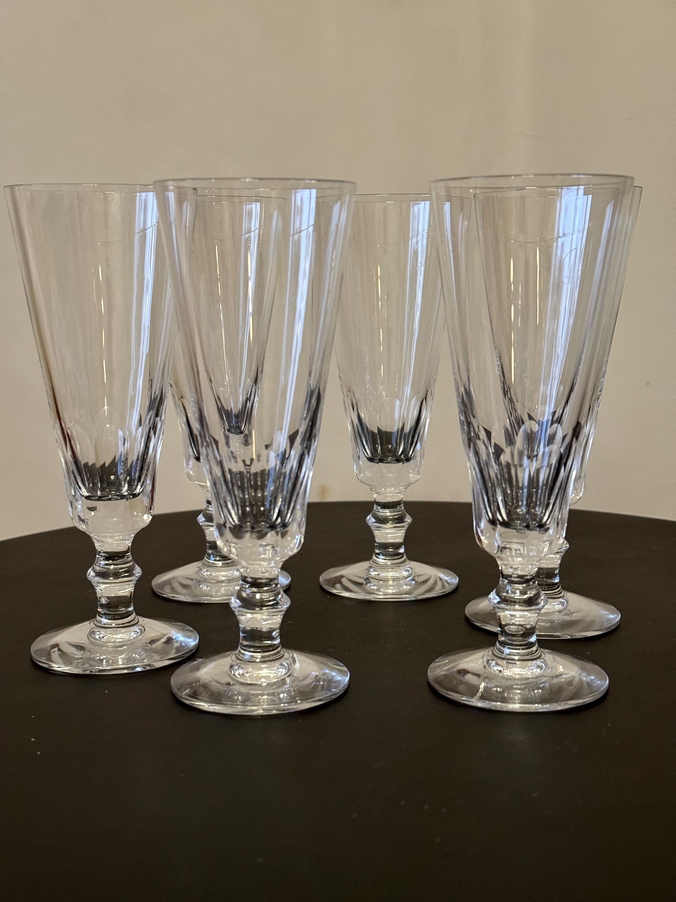 Attu champagne glasses set of 6 by Erkki Vesanto designed from Attu Johansson's idea, Iittala Finland
