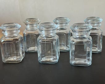 Set of 6 Kantti spice jars by Hans Nyqvist, Riihimäen lasi Finland