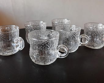 Oiva Toikka big  "Fauna" cup set of 6 Nuutajärvi Finland