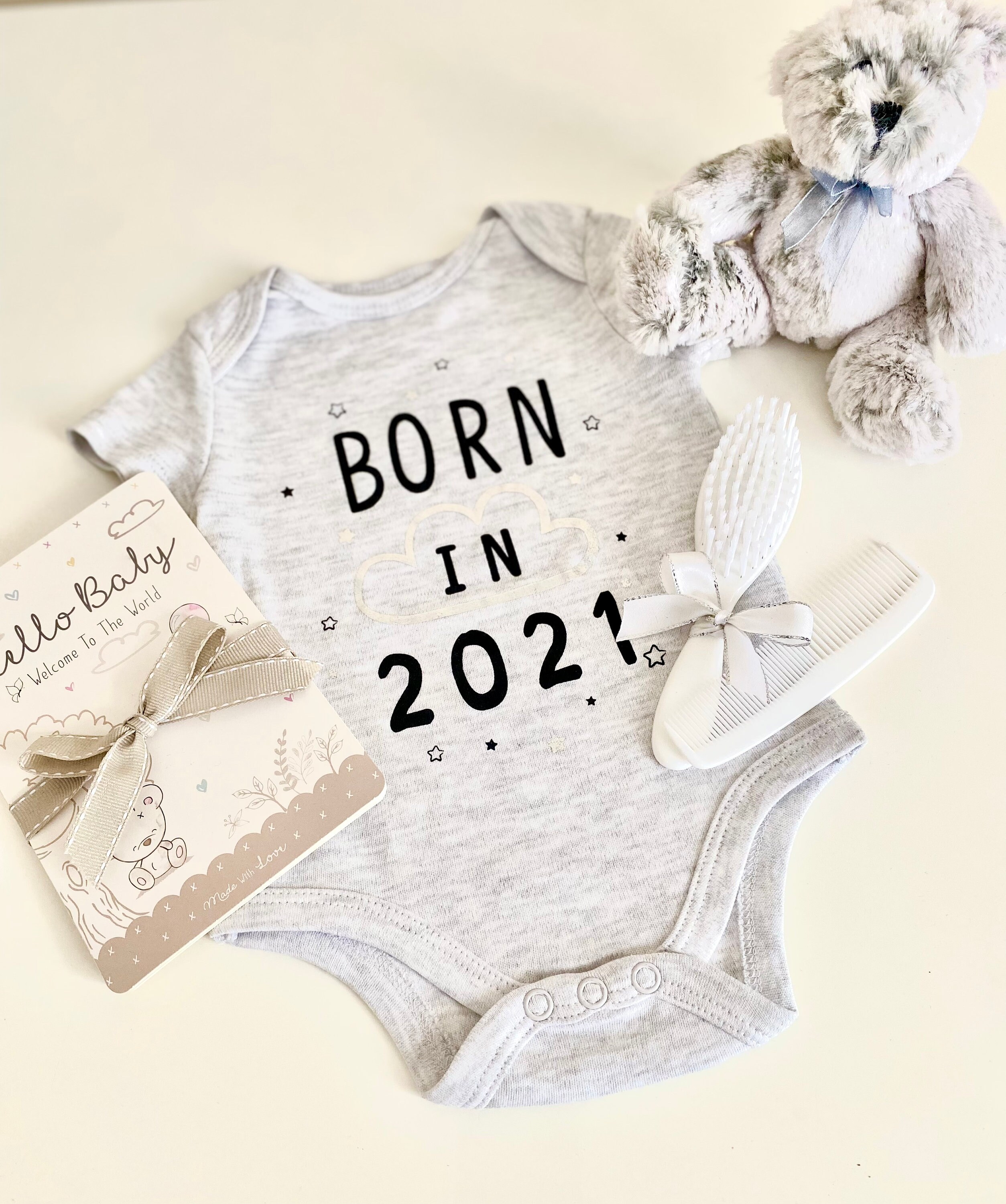 Born in 2021 baby grow gift set baby gifts hello baby baby Etsy