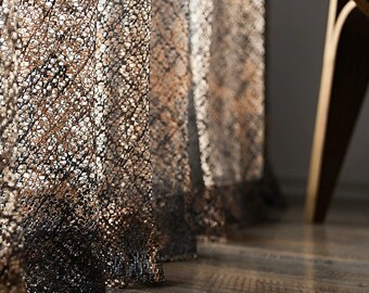 Sheer Curtains Geometric Pattern - Etsy