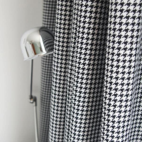 Modern New Houndstooth Korean Style Nordic Simple Blackout Curtains | Trendy Stylish Drape | Minimalist Decor | Luxury Unique Window Panels