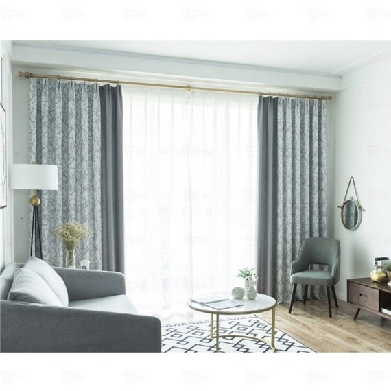 Modern Curtains Living Room Nordic Luxury High Shading Window Drape Pure  Color
