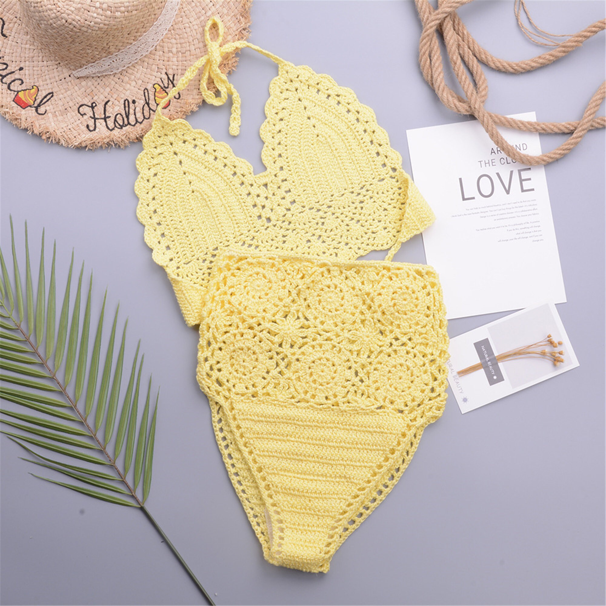 Bikini Set Woman Crochet Shell Tassel Swimsuit Bathing Suit | Etsy