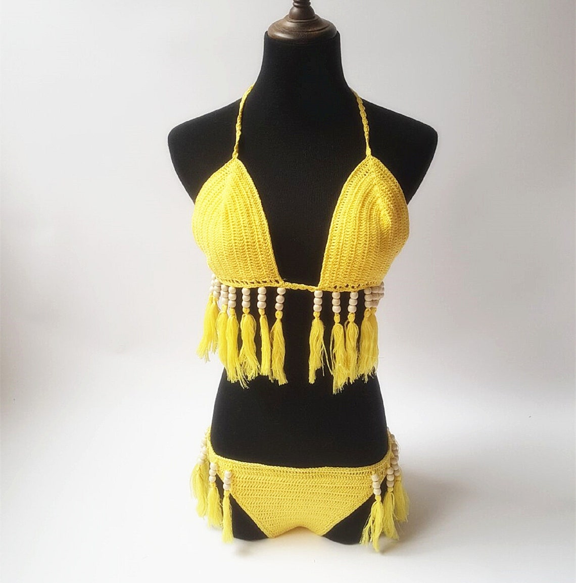 Bohemian Crochet Bikini Set Women Boho Bathing Suit Summer Etsy