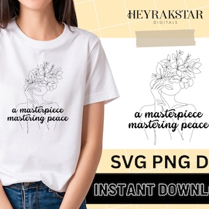 平和をマスターする傑作 SVG PNG DXF クリカット シルエット カメオ シルクスクリーン 引用句 インスピレーションを与えるファイルの即時ダウンロード