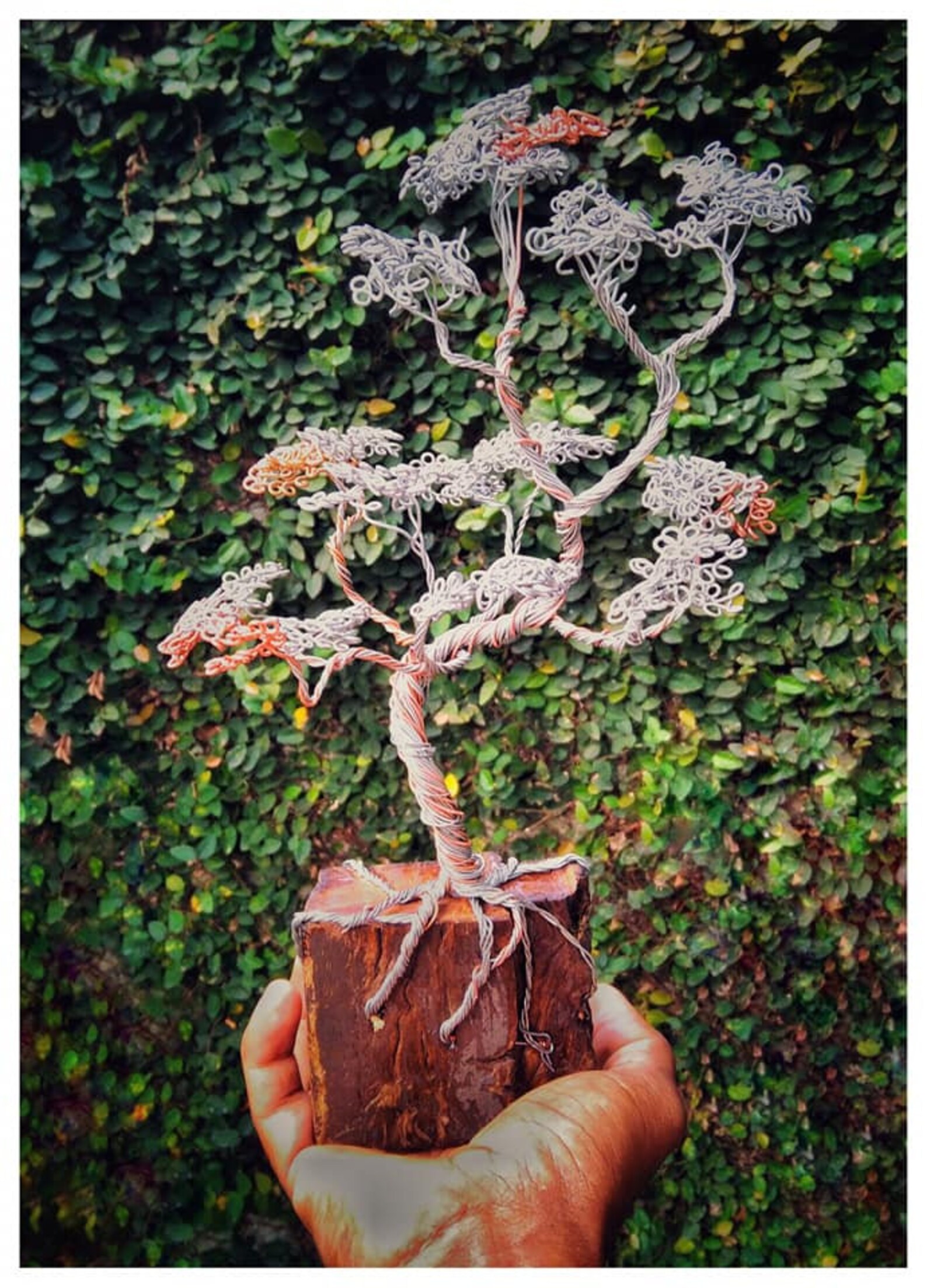 Draht Bonsai Baumskulptur Silber Jubiläum Geschenk Geburtstag