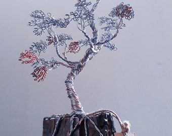 Wire Bonsai Tree Sculpture | Silver Anniversary Gift | Birthday Gift Idea | Wire Tree Sculpture