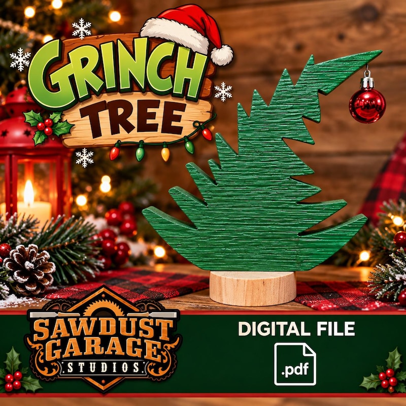 Grinch Tree Example Grinch Tree Wood Svg - Etsy UK