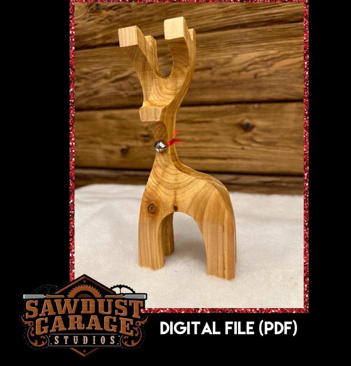 Wooden Bandsaw Reindeer Template (PDF Download)