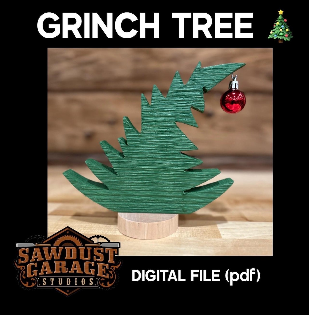 Grinch Style Weihnachtsbaum Vorlage - PDF Digital Download - DIY Holzbearbeitungsplan