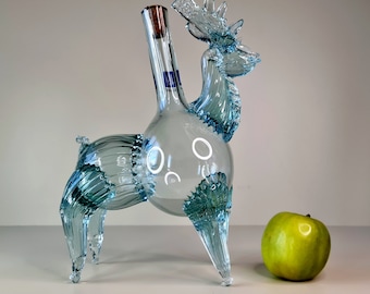 Vintage handgeblazen Murano-glas uit het midden van de eeuw, glazen likeurkunstfles/karaf #55