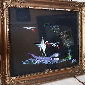1960&#39;s, M. Ronas, Folk and Outsider Art, African Nature Scene Painting, Oil on Board, signed