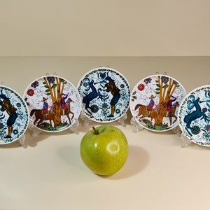 Set of Five Small/ Mini Vintage Decorative Porcelain Dishes/ Trays with Fairy Tale Motifs #11