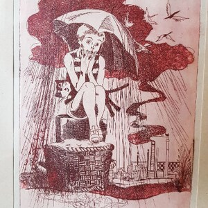 1980&#39;s, Asen Todorov, Etching/Aquatint Graphic Painting &quot;Modern Times&quot;, Signed