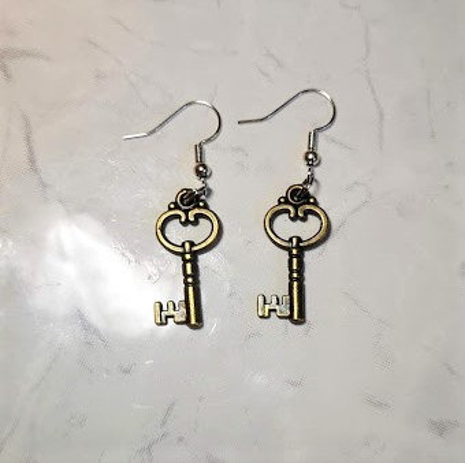 Vintage keys earring and necklace set Etsy