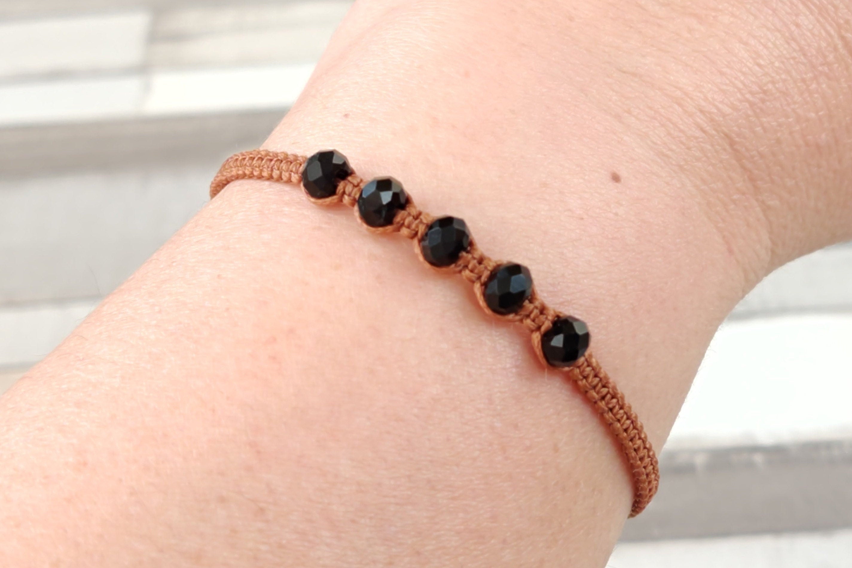 Thin thread bracelet for girls Waterproof beachy macrame Etsy