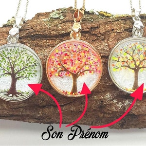 UNIQUE and PERSONALISABLE, Tree of Life, Pendant with first NAME, Necklace, Made to measure, Wide choice of personalisation, Made in France