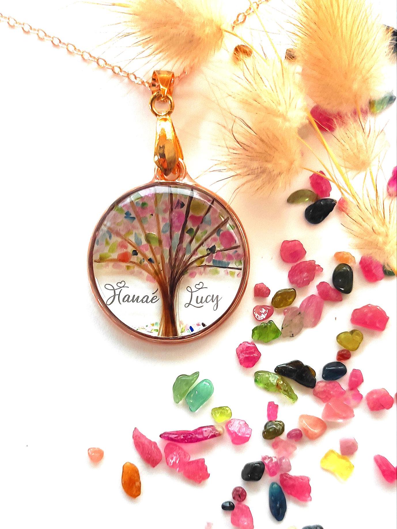 PERSONALISABLE Tree of Life With First Name, Jewel With BIRTH STONE, 12 ...