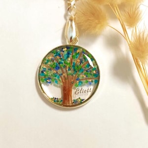 Personalizable Tree of Life with locks of hair or fur, pendant, necklace, key ring, decorative jewellery image 2