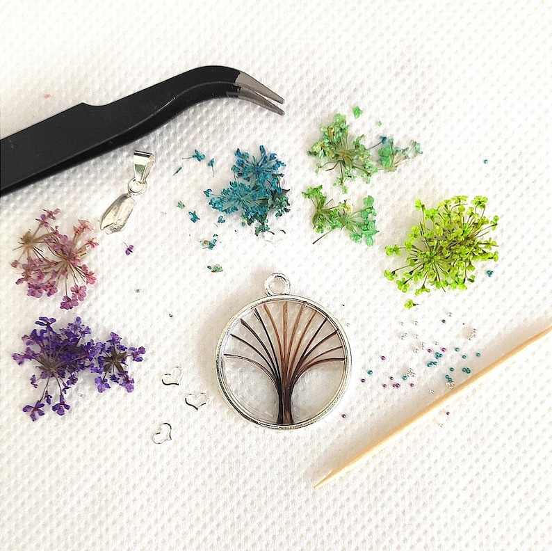 Personalizable Tree of Life with locks of hair or fur, pendant, necklace, key ring, decorative jewellery image 12