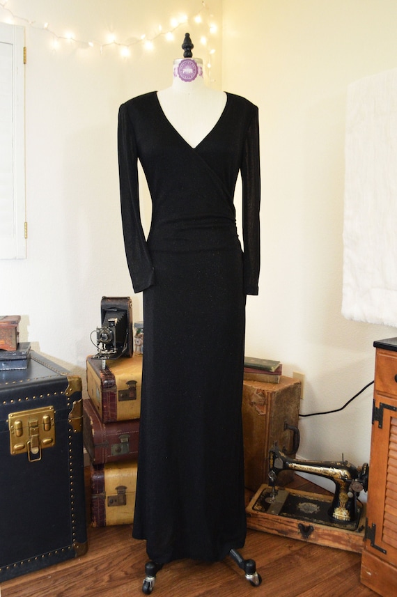 Sexy Black Arianna by Rachel Kaye 90s Evening Dres