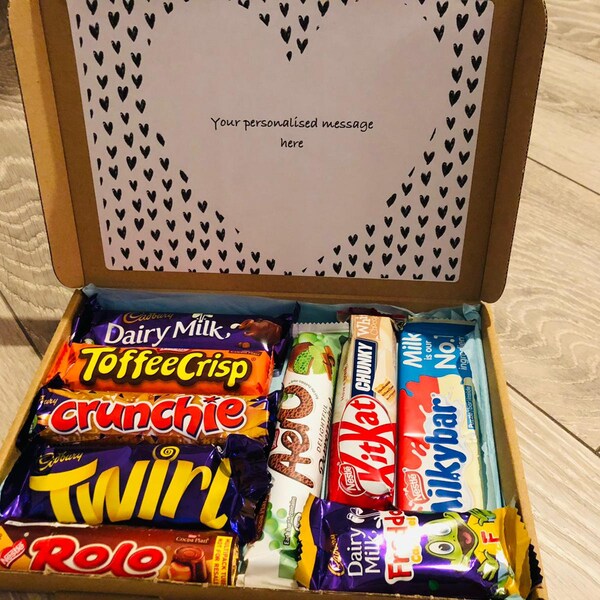 Chocolate Hug In A Box With Personalised Message | Letterbox Gift | Occasion Letterbox Gift | Thank you Gift | Birthday Gift