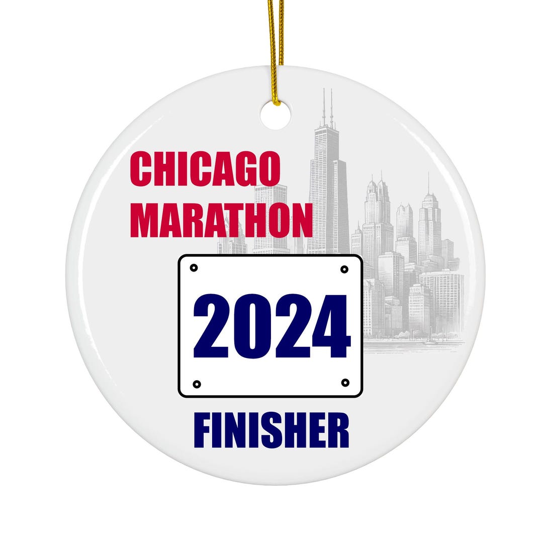 Ceramic Ornament 2024 Chicago Marathon Finisher Celebration Ornament