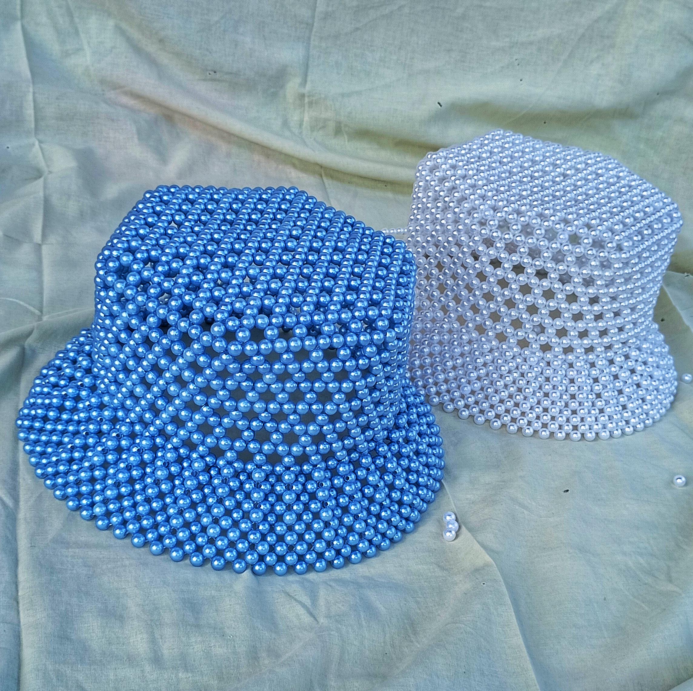 Fabulous and Unique Beaded Pearl Bucket Hat Pearl Beaded Bucket Hat for Women | Handmade Festival Hat - Etsy main image 3