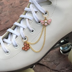 Bee charm Roller Skate Accessories - Sold in Singles - gold pink - Eyelet Shoe Laces