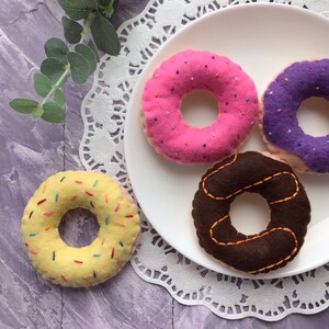 Filz Donut Set: Montessori Küche Spielzeug (4 Stück)