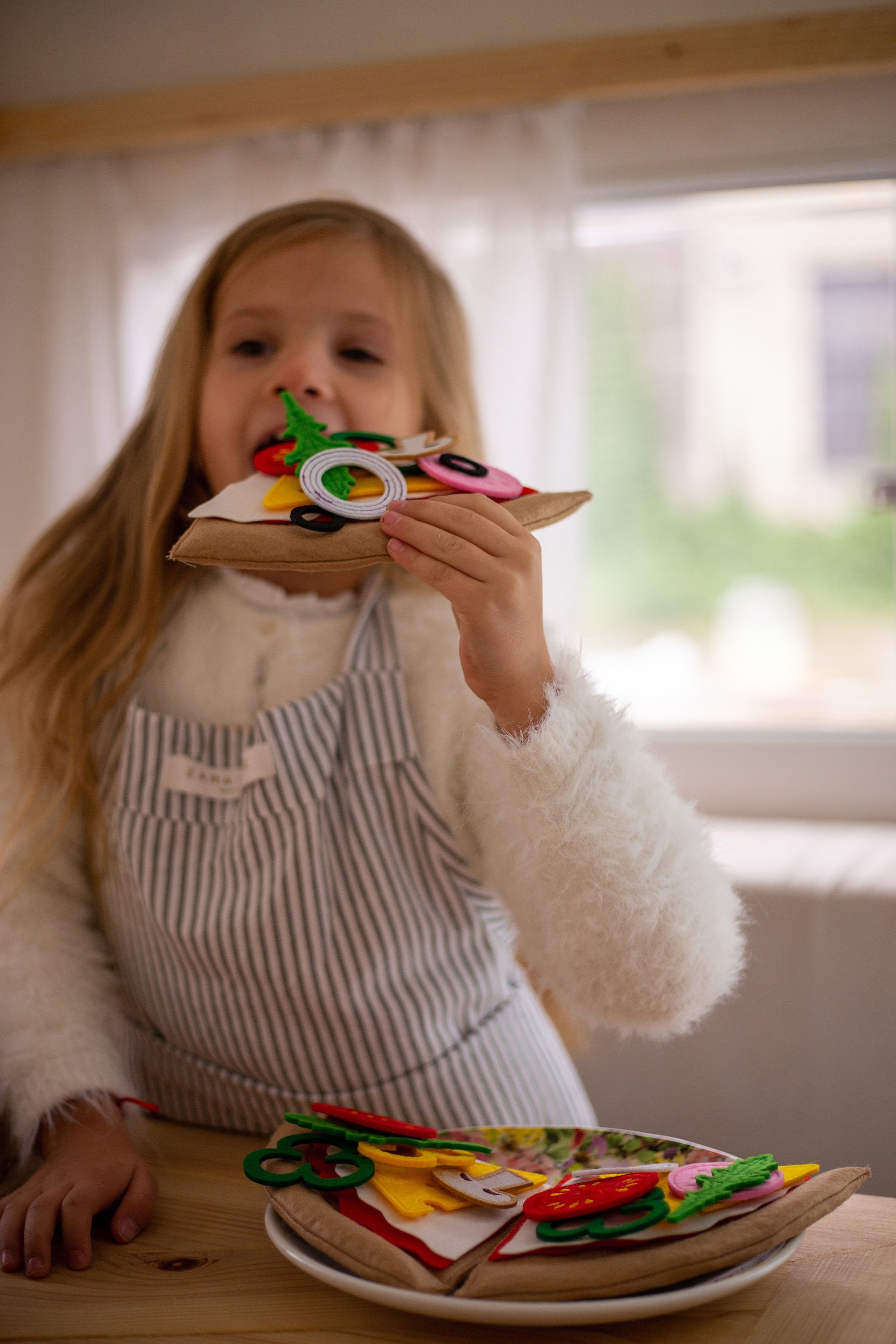 Felt Pizza Setfelt Kitchen Toyskitchen Toys for Kidsfelt Etsy