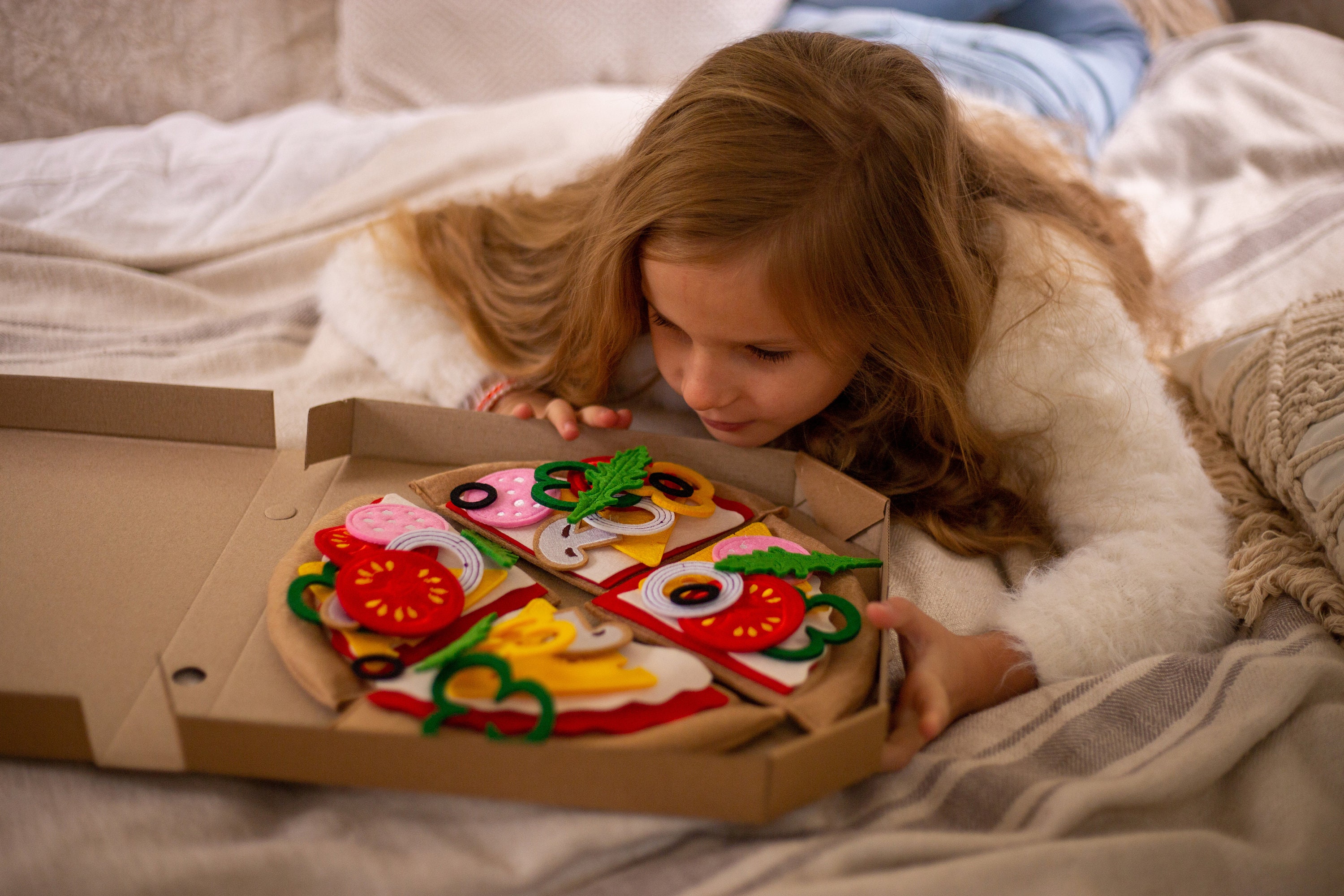 Felt Pizza Setfelt Kitchen Toyskitchen Toys for Kidsfelt Etsy