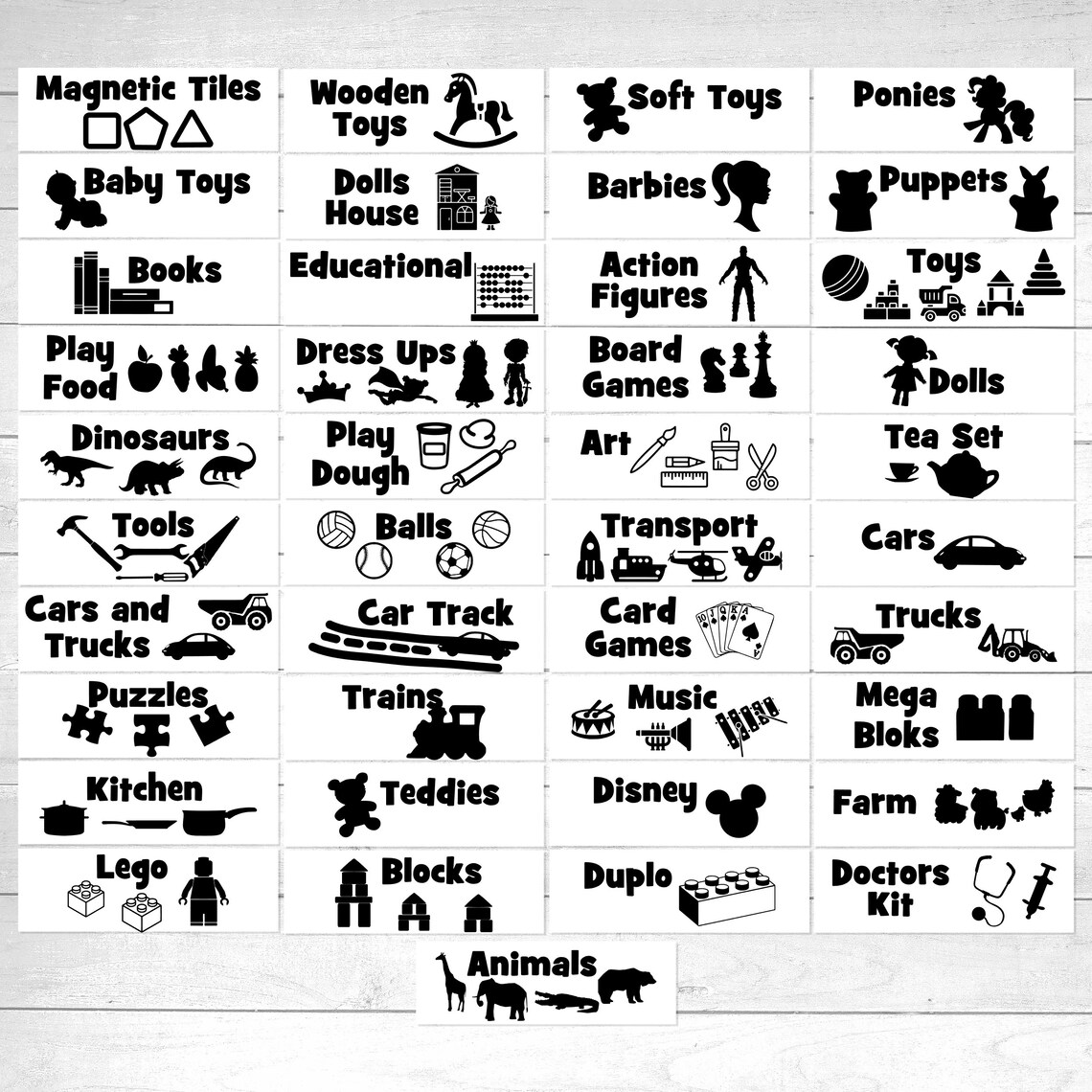 Toy Box Decals SVG, Vinyl Decals, Toy Storage, Toy Organisation