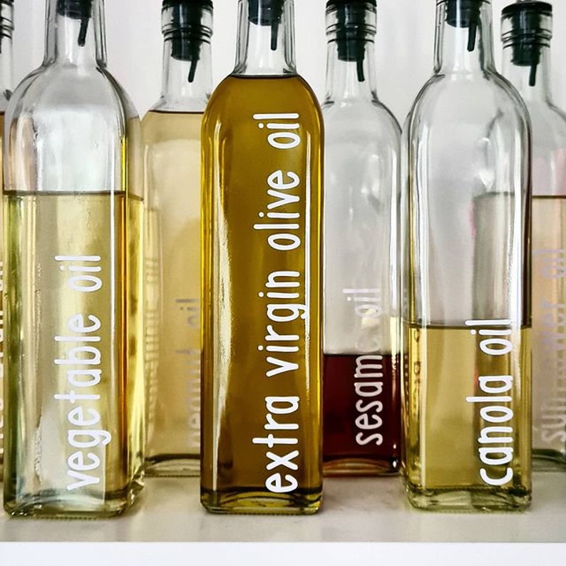 Oil and Vinegar Bottle SVG Labels, Food Storage Labels, Vinyl Pantry