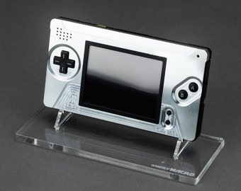 Display stand for Nintendo Game Boy Macro handheld console - Crystal Clear | Rose Colored Gaming